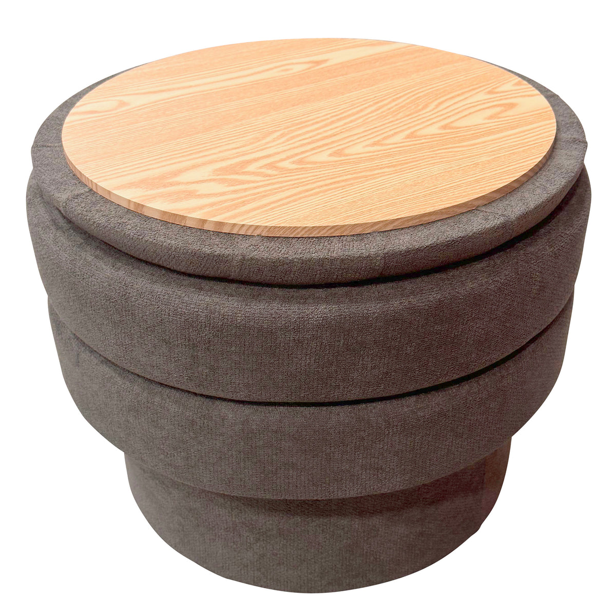 Ottomane de rangement ronde Kepler – fini CHARBON CHAUD | World Wide