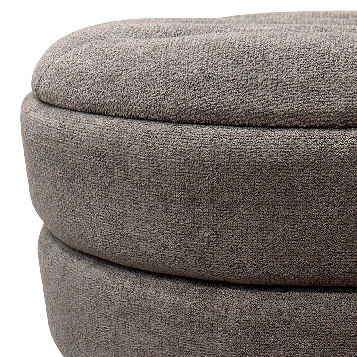 Ottomane de rangement ronde Kepler – fini CHARBON CHAUD | World Wide