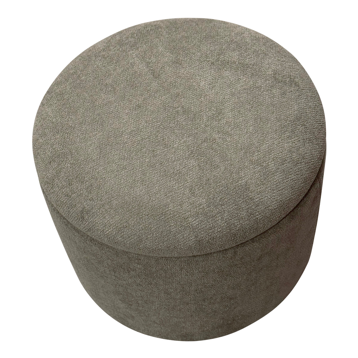 Ottomane de rangement ronde Sadie – fini VERT MOUSSE/NATUREL | World Wide
