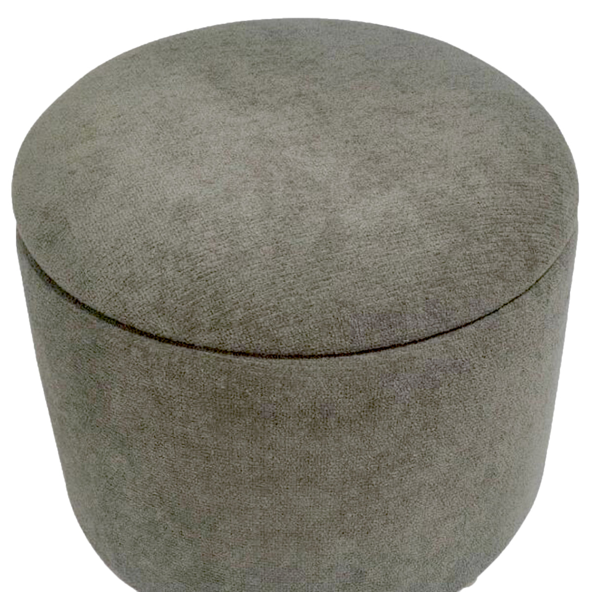 Ottomane de rangement ronde Sadie – fini VERT MOUSSE/NATUREL | World Wide