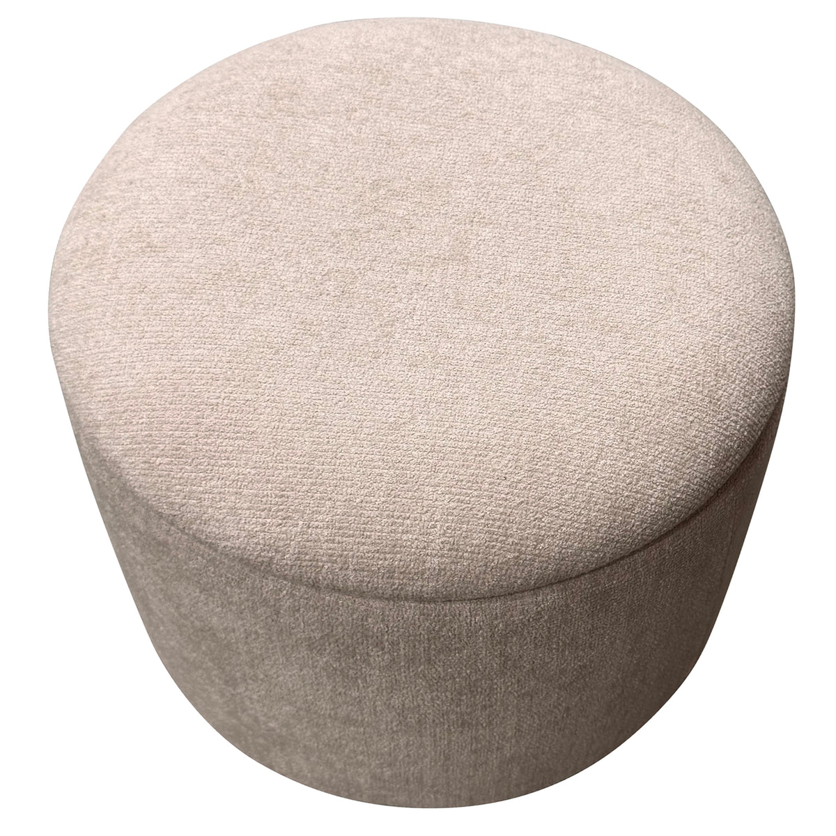 Ottomane de rangement ronde Sadie – fini AVOINE/NATUREL | World Wide