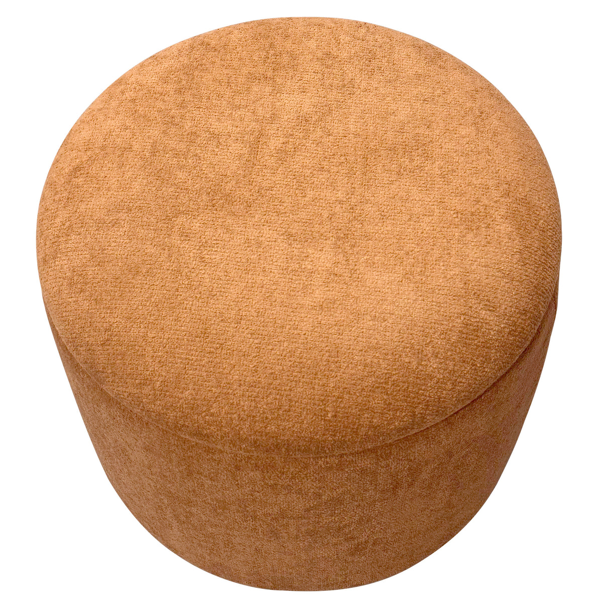 Ottomane de rangement ronde Sadie – fini ROUILLER/NATUREL | World Wide