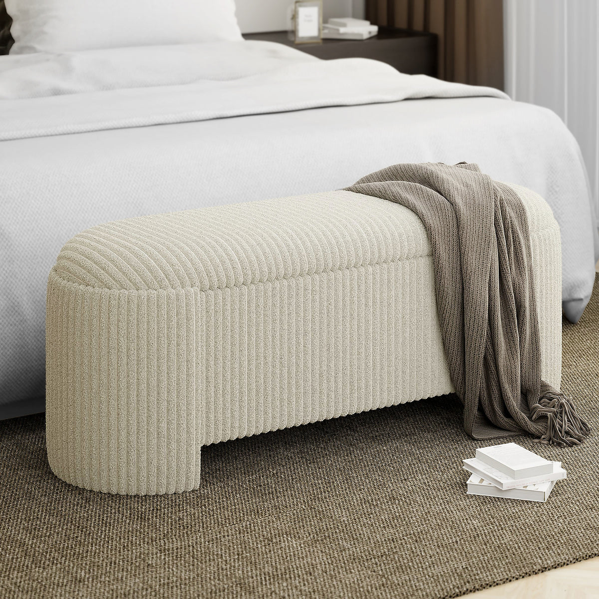Ottomane de rangement ovale Cybil | World Wide