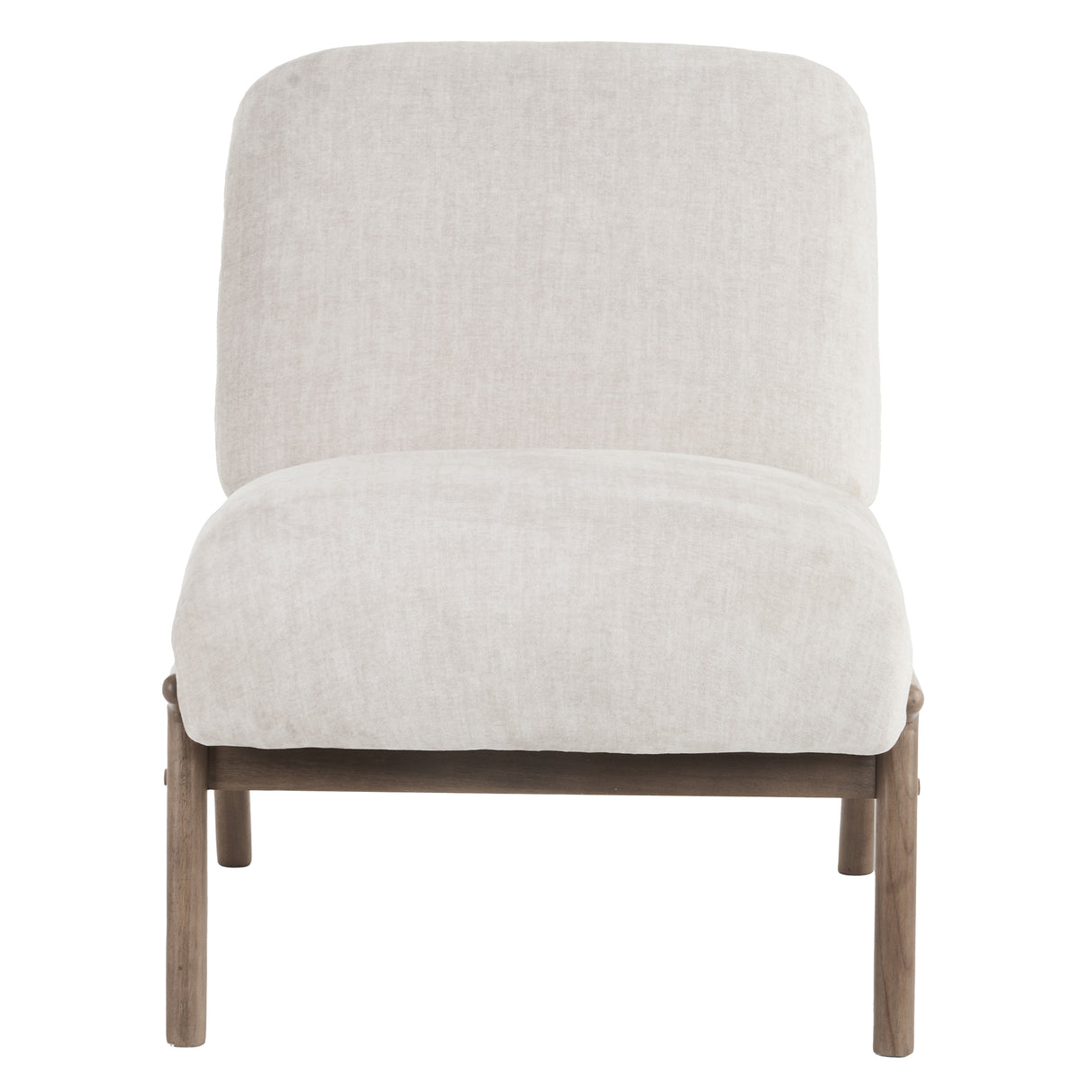 Fauteuil d’appoint en velours Lisson – fini BEIGE/NOYER | World Wide