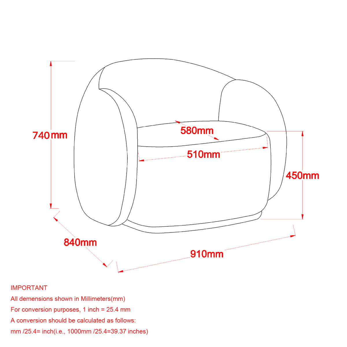 Fauteuil lounge rembourré Amriel – fini BEIGE MULTI-TONS | World Wide