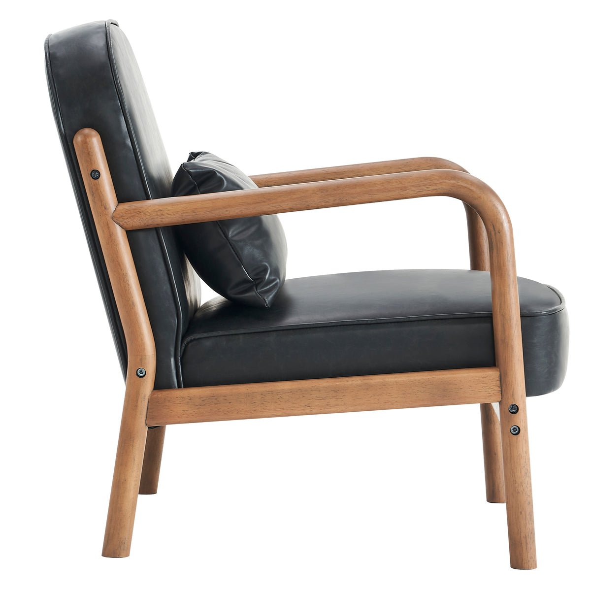 Fauteuil en similicuir Fani – fini NOIR/NOYER | World Wide