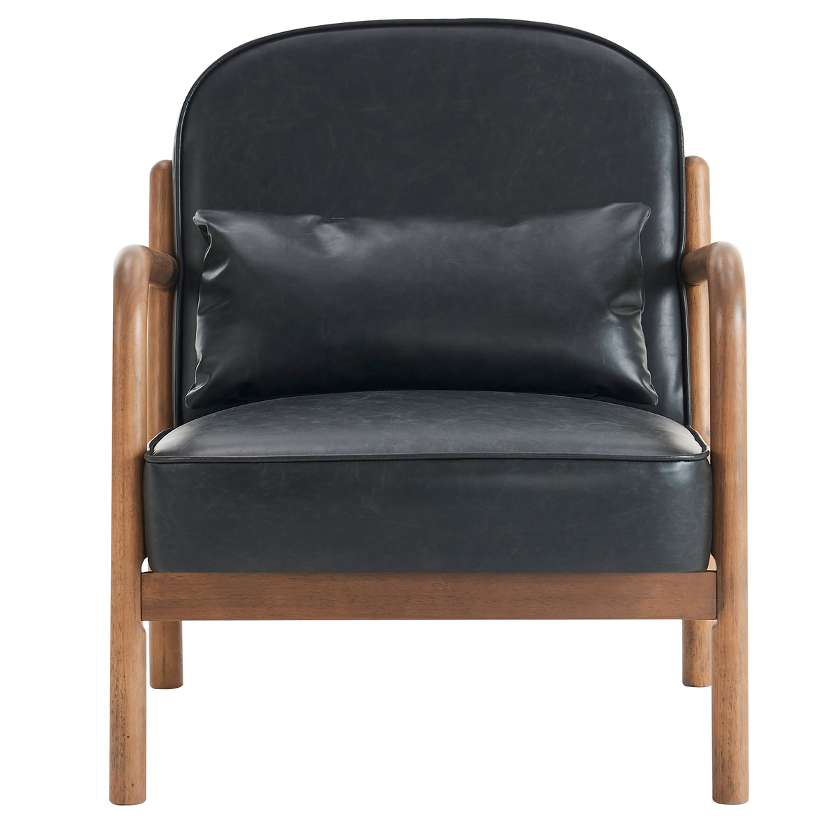 Fauteuil en similicuir Fani – fini NOIR/NOYER | World Wide