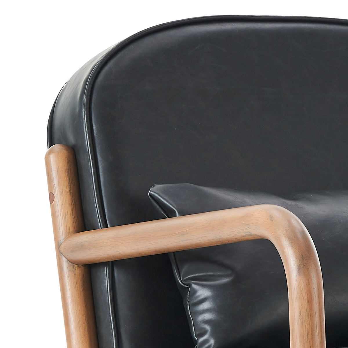 Fauteuil en similicuir Fani – fini NOIR/NOYER | World Wide