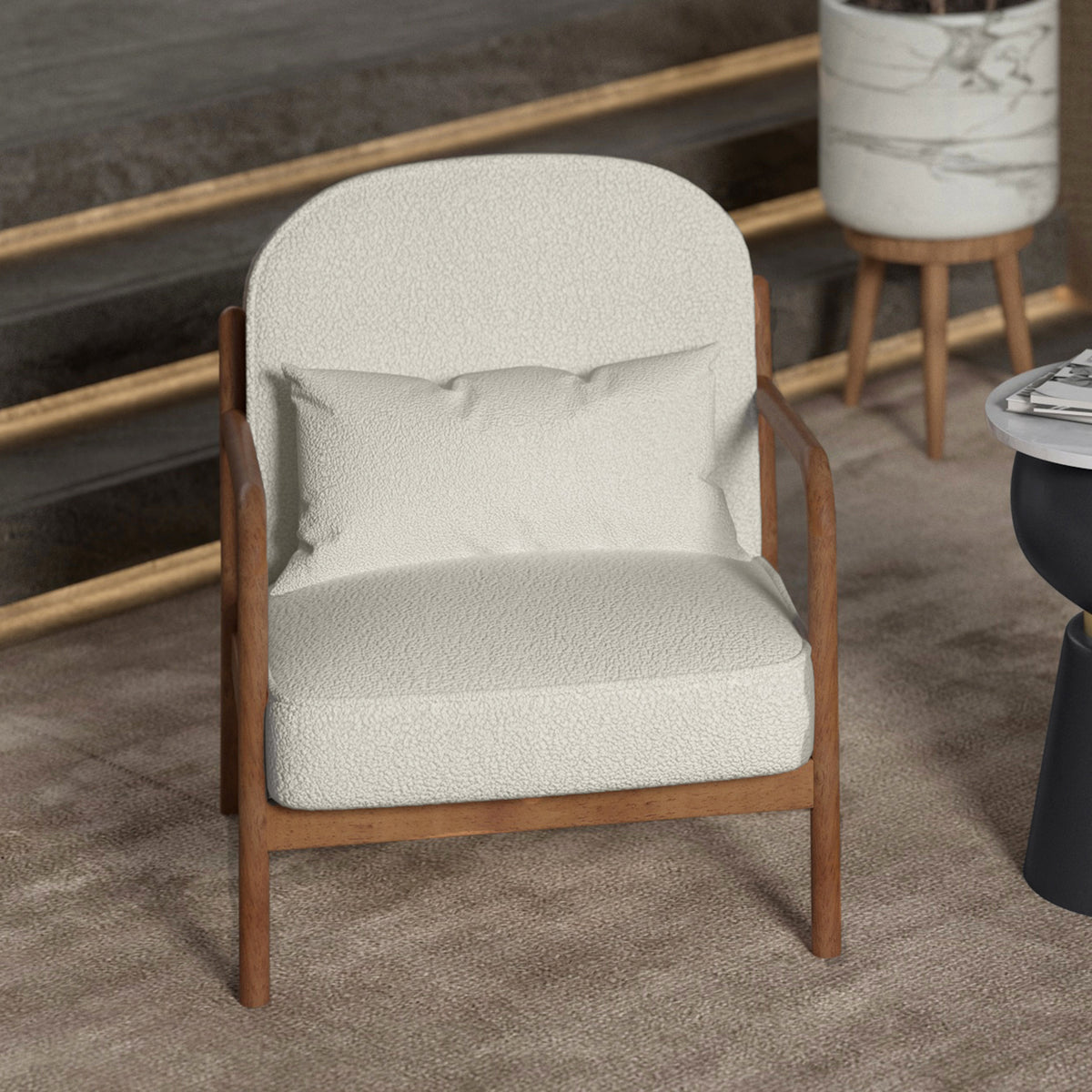 Fauteuil en tissu bouclé Fani | World Wide