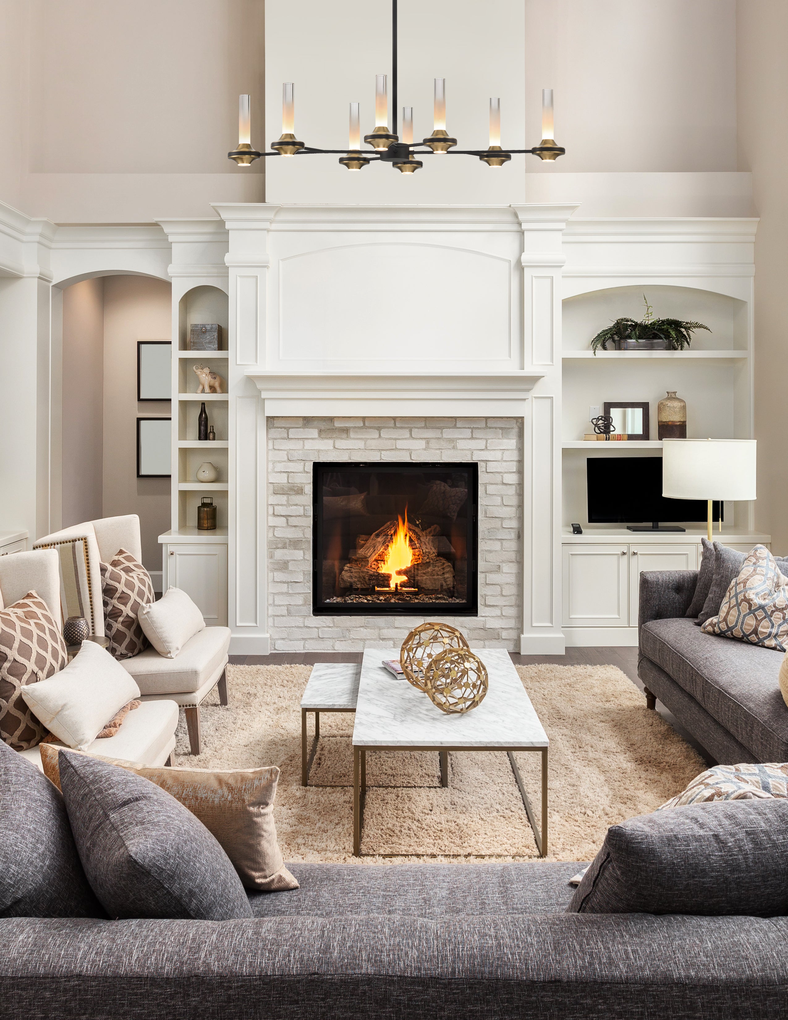 TORCIA Chandelier Noir - 45714-016 | EUROFASE