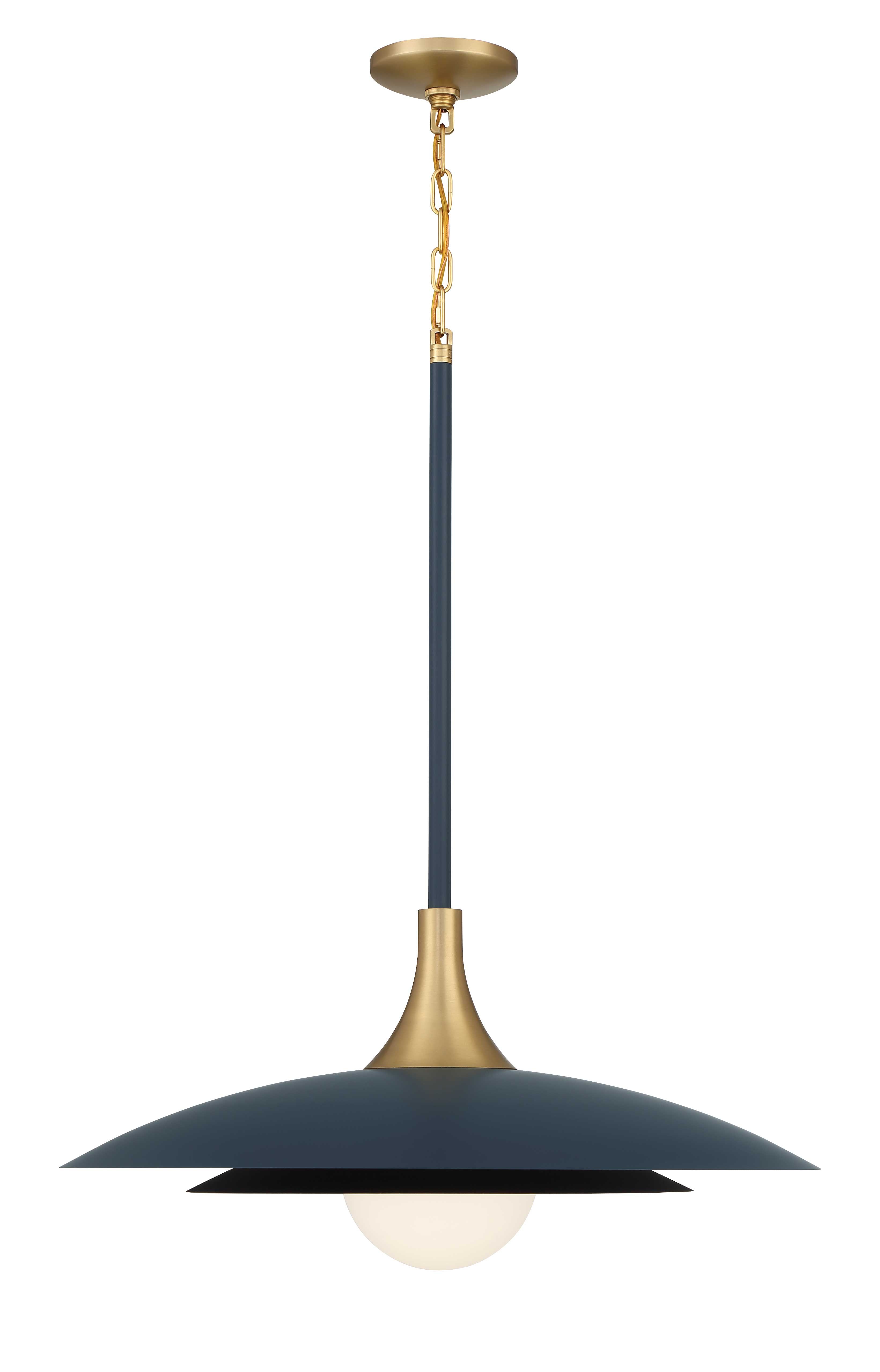Luminaire suspendu Bleu et laiton | WELSH