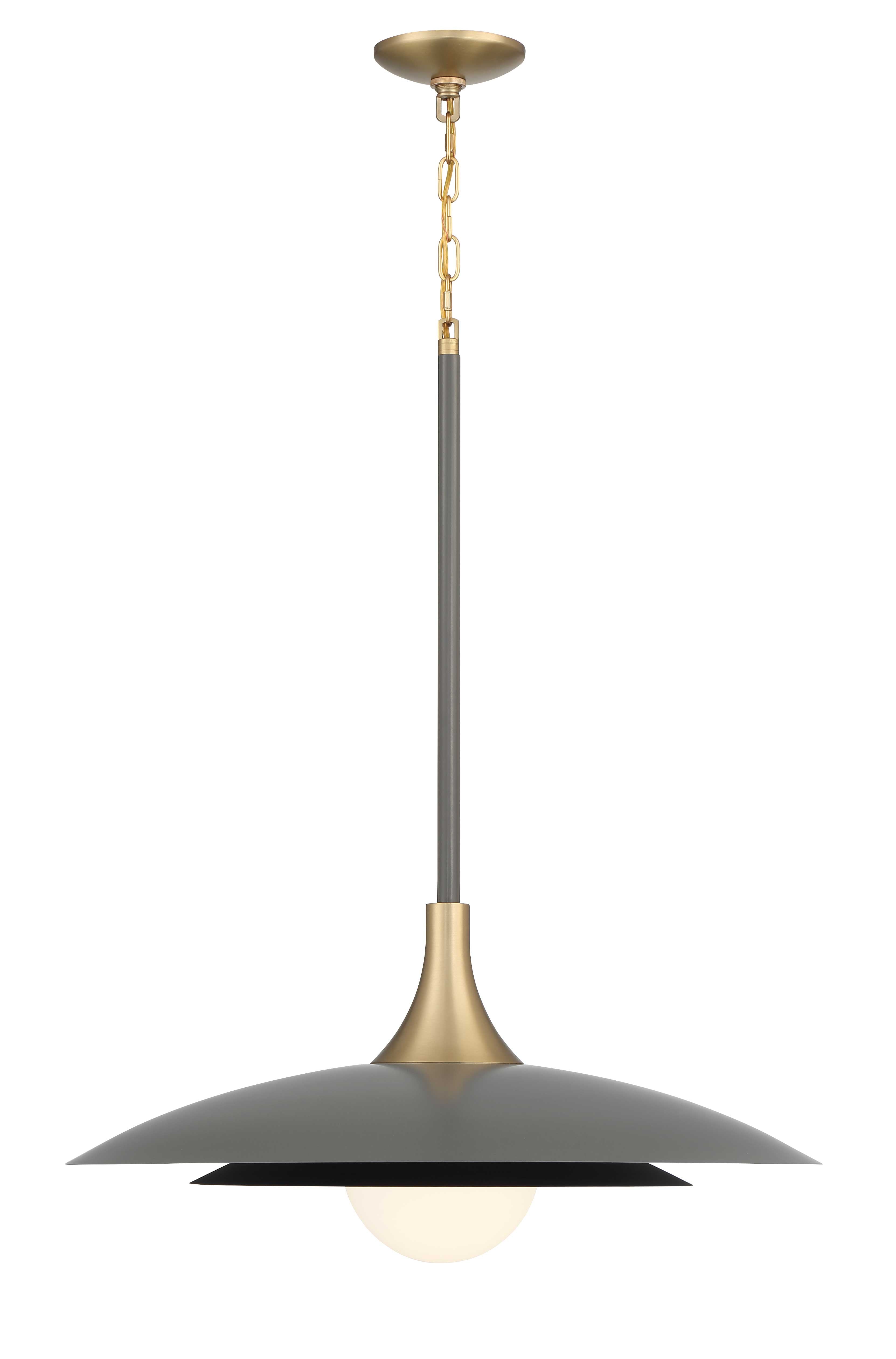 Luminaire suspendu Gris et laiton | WELSH