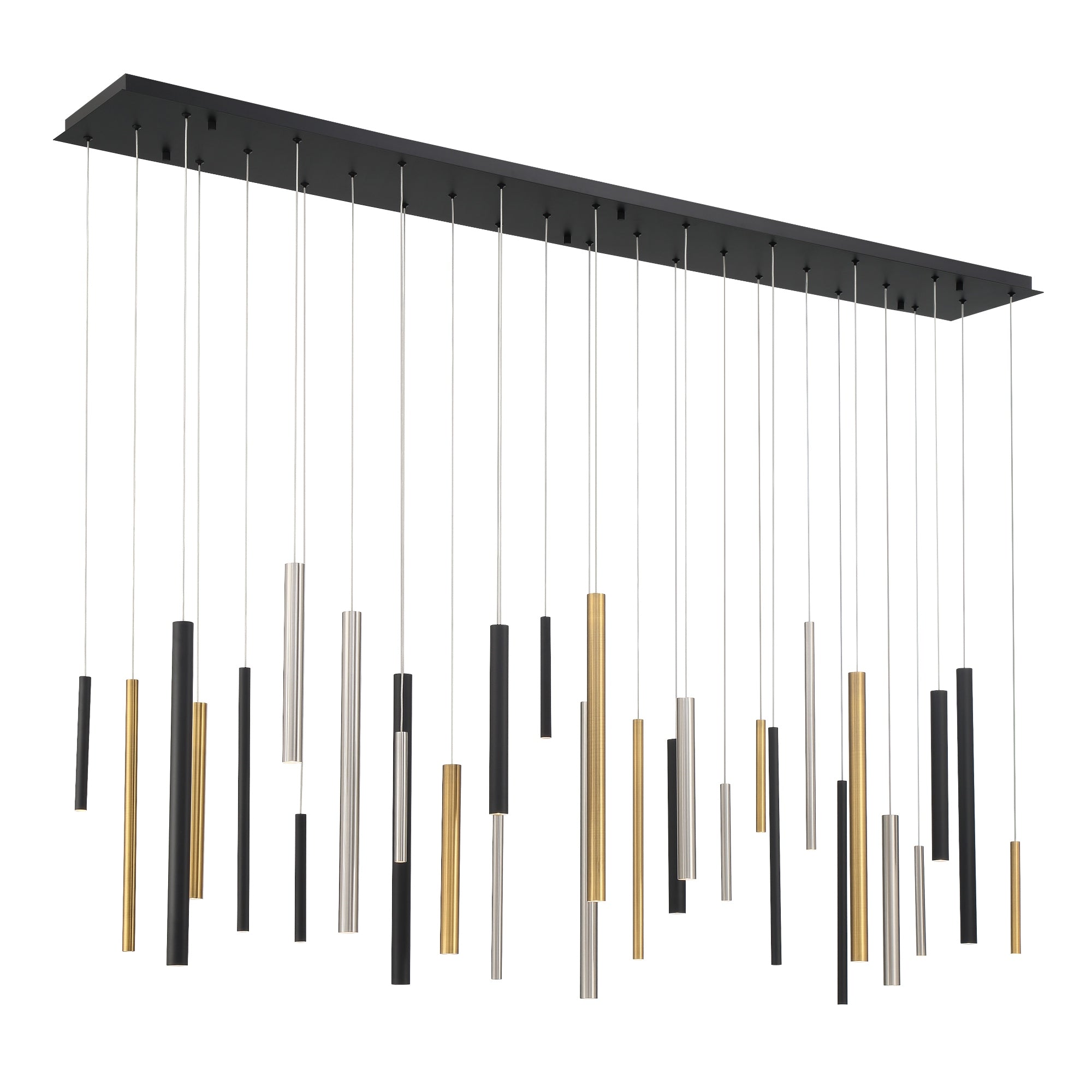 SANTANA Chandelier Noir, Nickel, Or DEL INTÉGRÉ - 46814-012 | EUROFASE