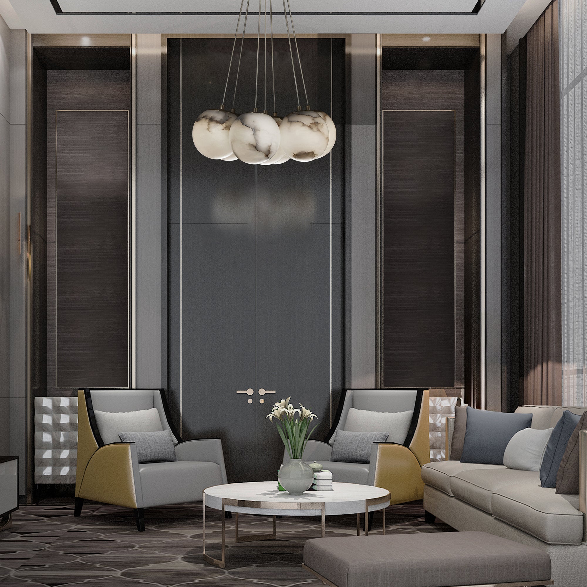 KEPLER Chandelier Or DEL INTÉGRÉ - 46914-019 | EUROFASE