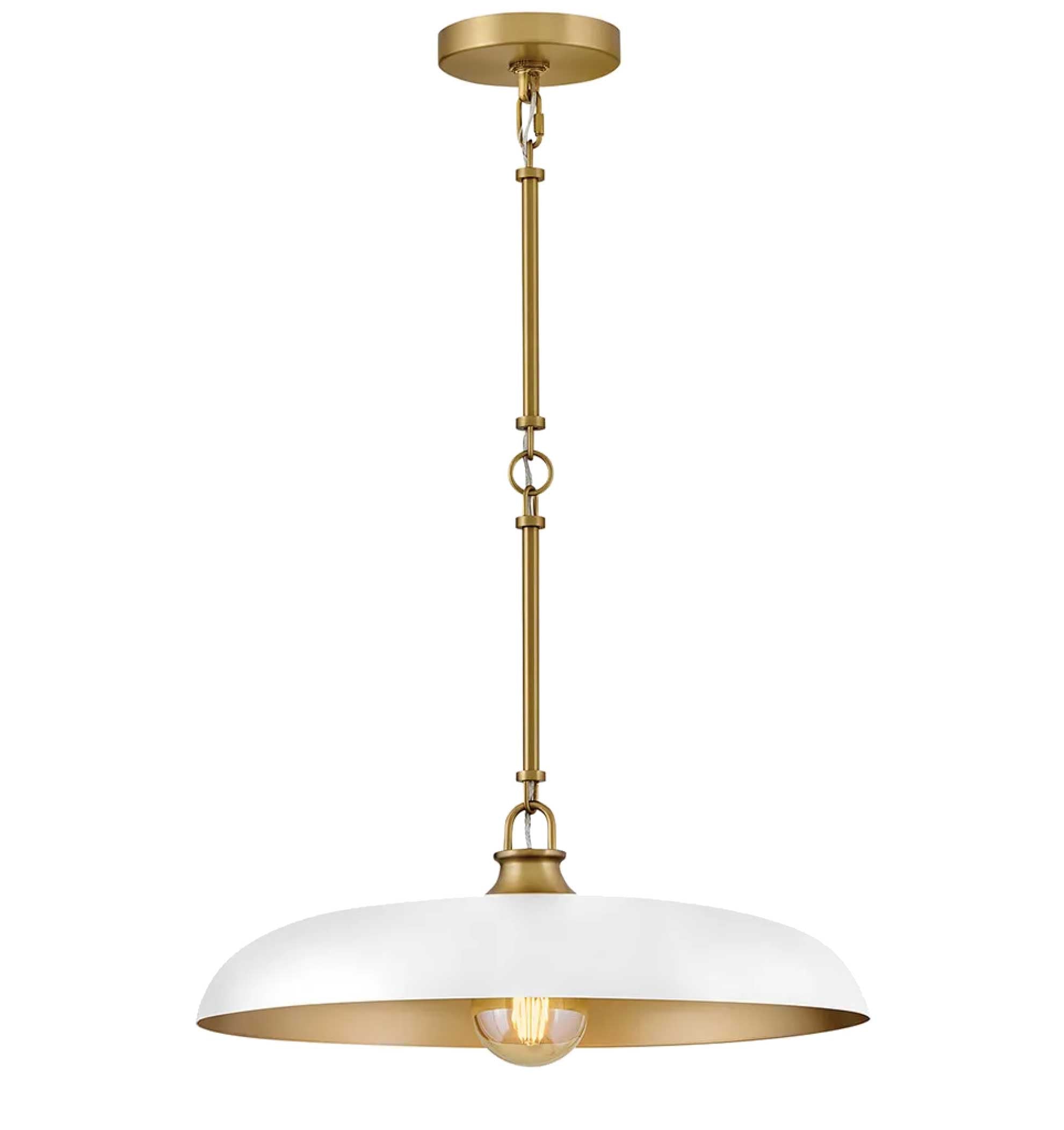 Luminaire suspendu Laiton laqué et blanc craie | SADIE