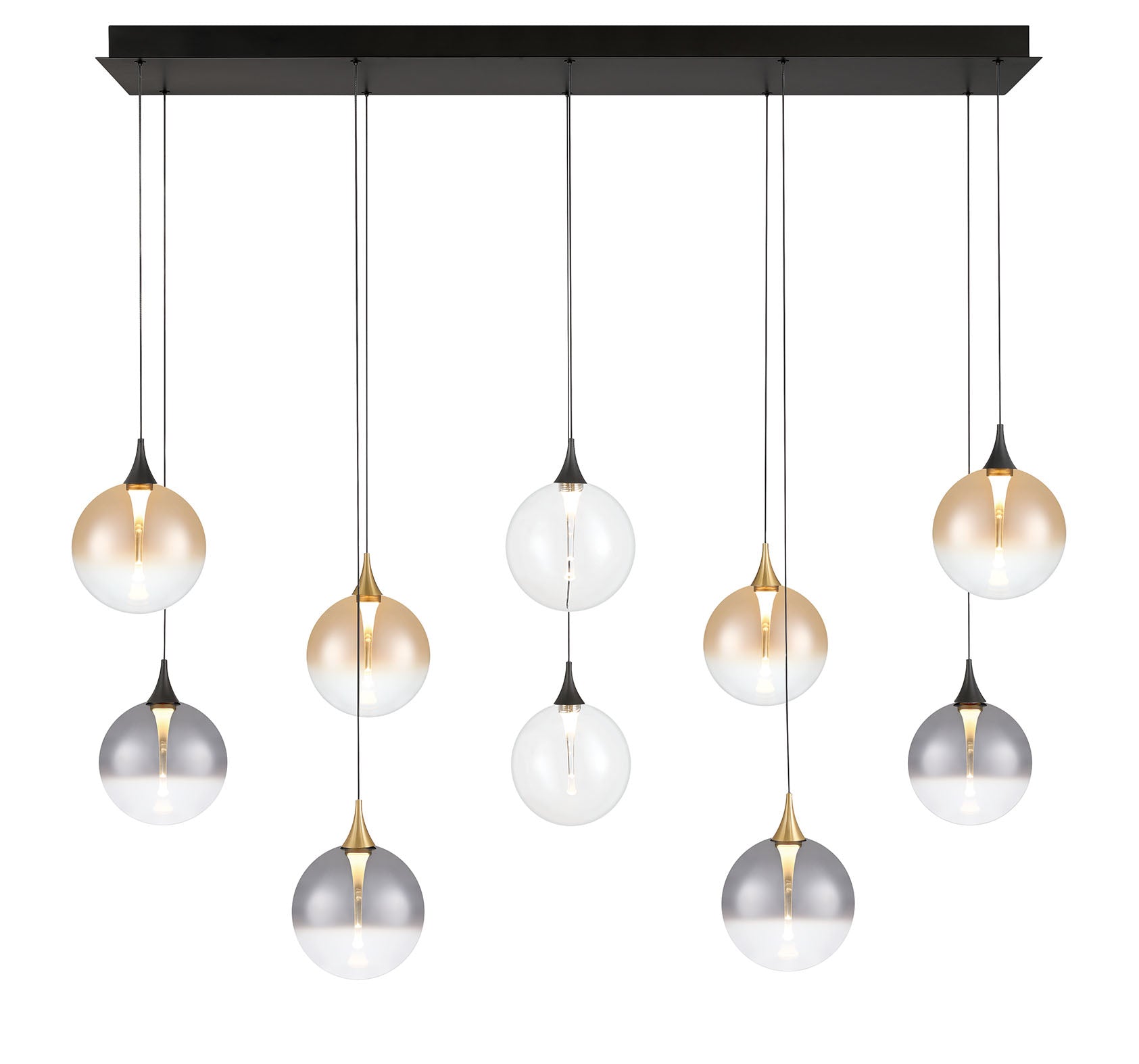 IISA Luminaire suspendu Noir, or DEL INTÉGRÉ - 48934-046 | EUROFASE