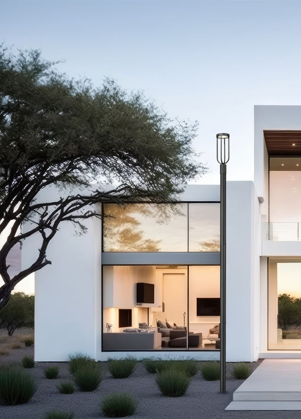 LELAND Luminaire sur poteau Noir DEL INTÉGRÉ - 5005PHM-5009P120-BK | Z-LITE