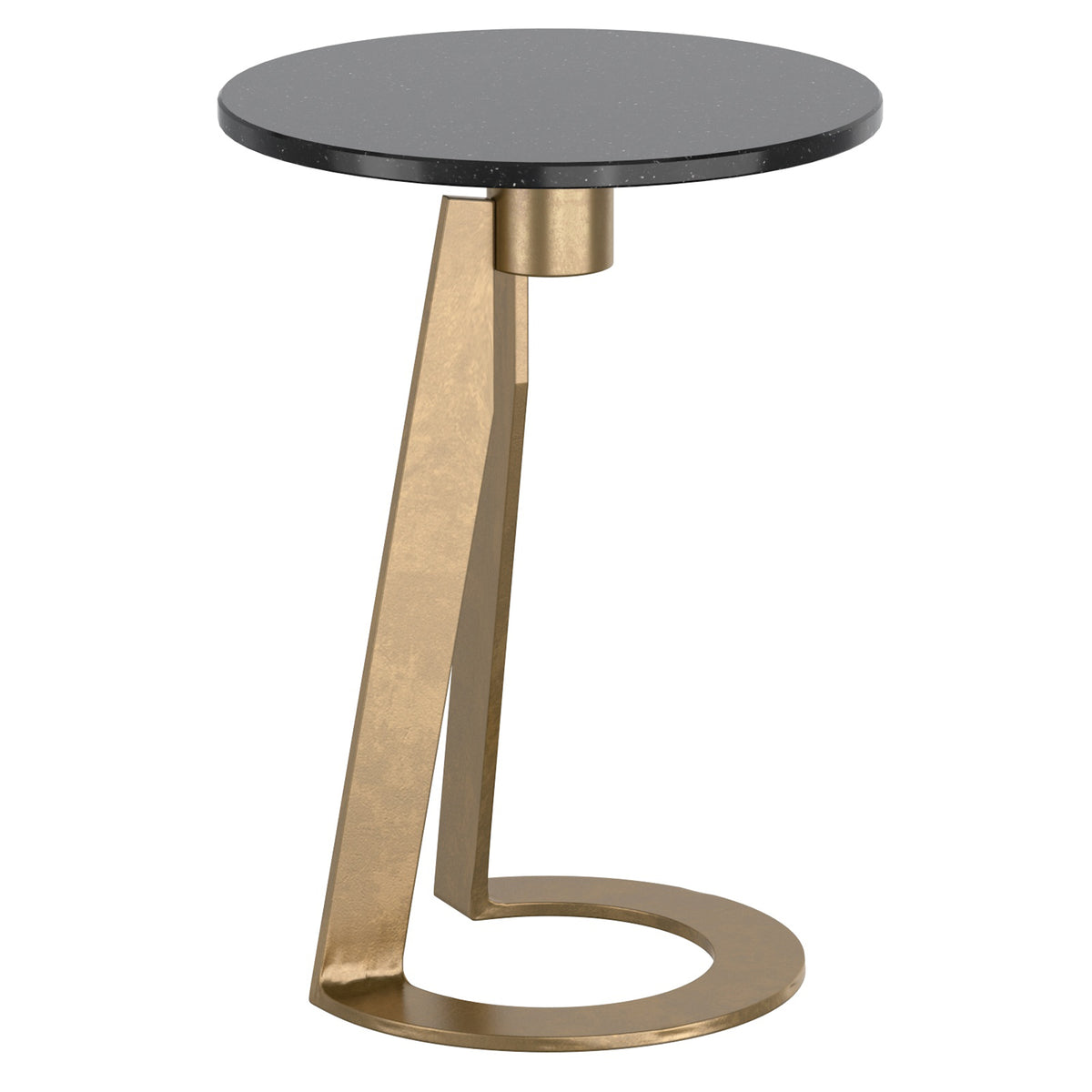 Table d’appoint ronde Devas – fini NOIR/LAITON VIEILLI | World Wide