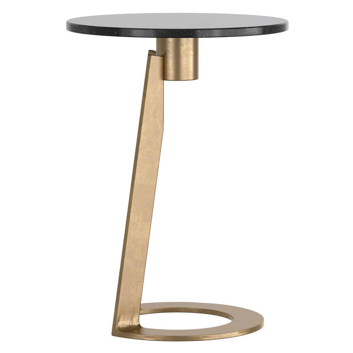 Table d’appoint ronde Devas – fini NOIR/LAITON VIEILLI | World Wide
