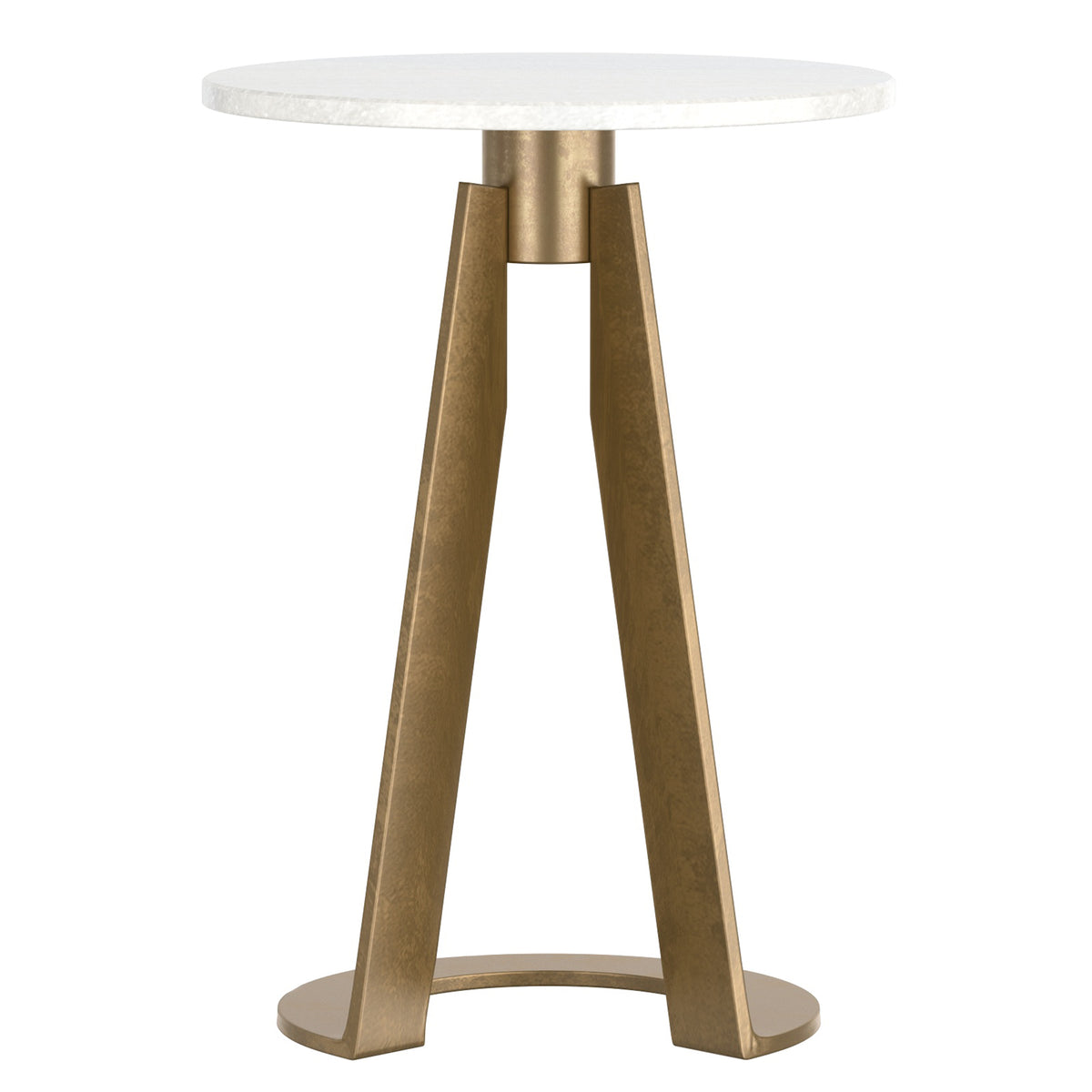 Table d’appoint ronde Devas – fini BLANC/LAITON VIEILLI | World Wide