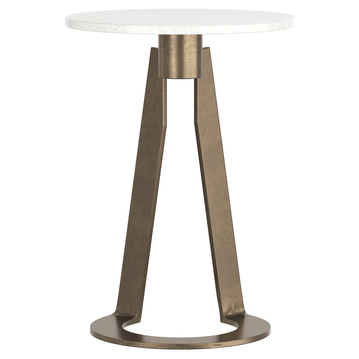 Table d’appoint ronde Devas – fini BLANC/LAITON VIEILLI | World Wide