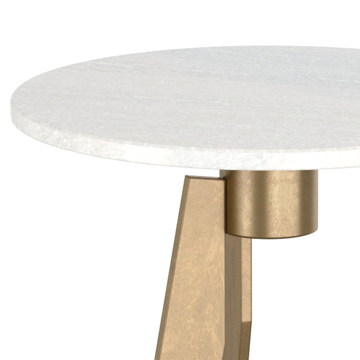 Table d’appoint ronde Devas – fini BLANC/LAITON VIEILLI | World Wide