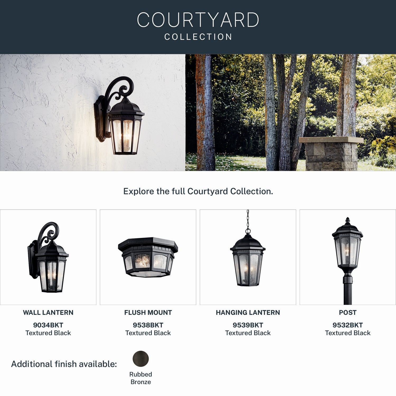 Plafonnier extérieur 3 lumières | Courtyard