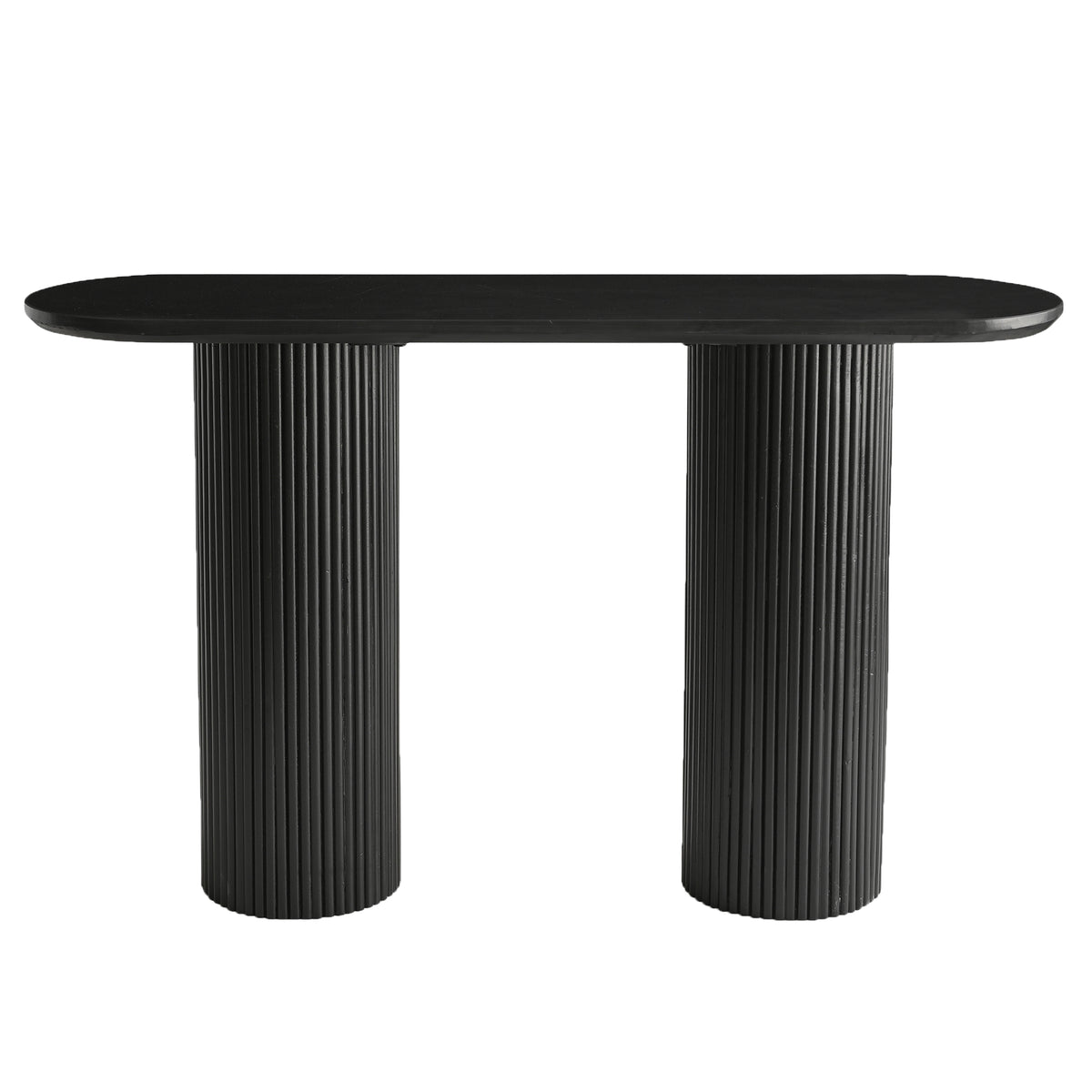 Console ovale en bois et marbre Jilsa – fini NOIR/NOIR | World Wide
