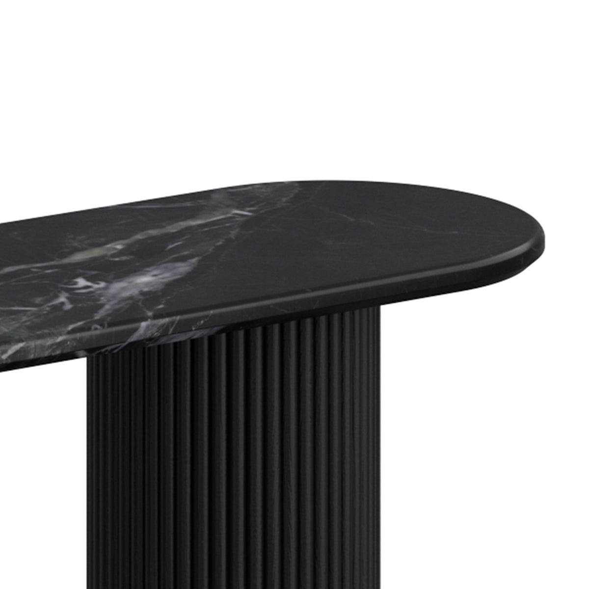 Console ovale en bois et marbre Jilsa – fini NOIR/NOIR | World Wide