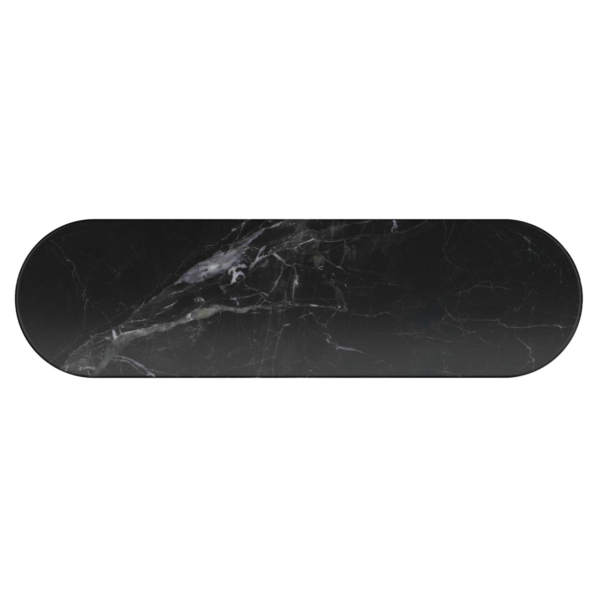 Console ovale en bois et marbre Jilsa – fini NOIR/NOIR | World Wide