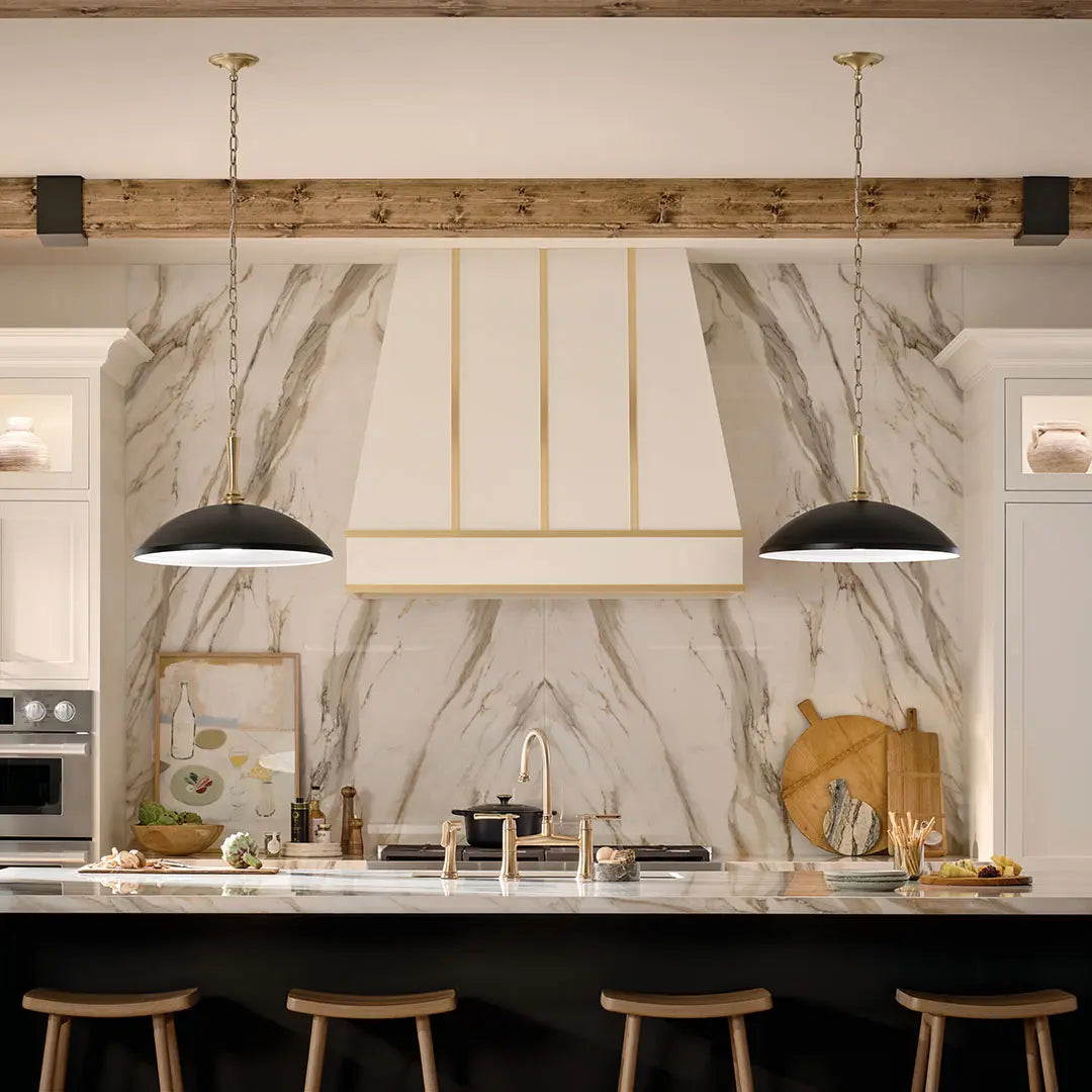 Luminaire suspendu Noir et bronze champagne | DELAROSA