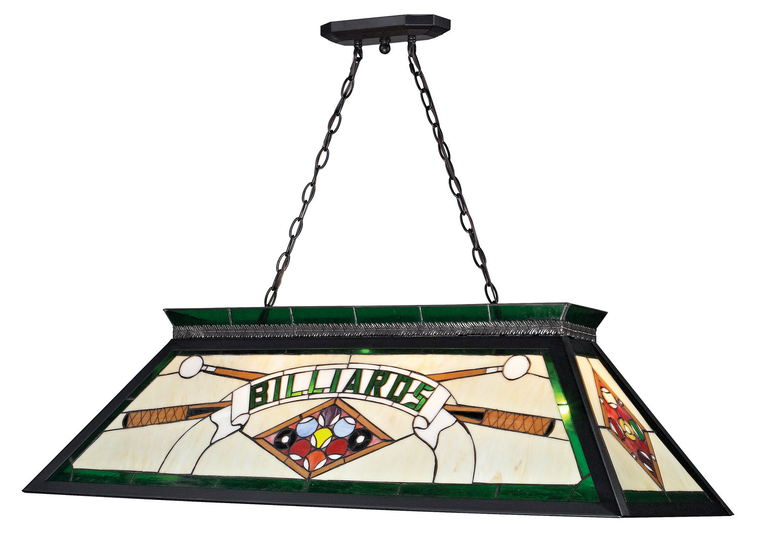 Billiard 4 lumières | Tiffany Billiard