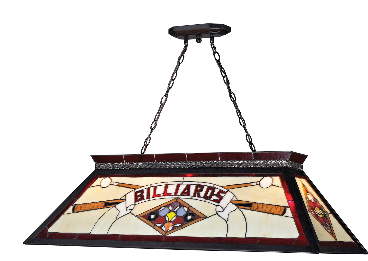Billiard 4 lumières | Tiffany Billiard