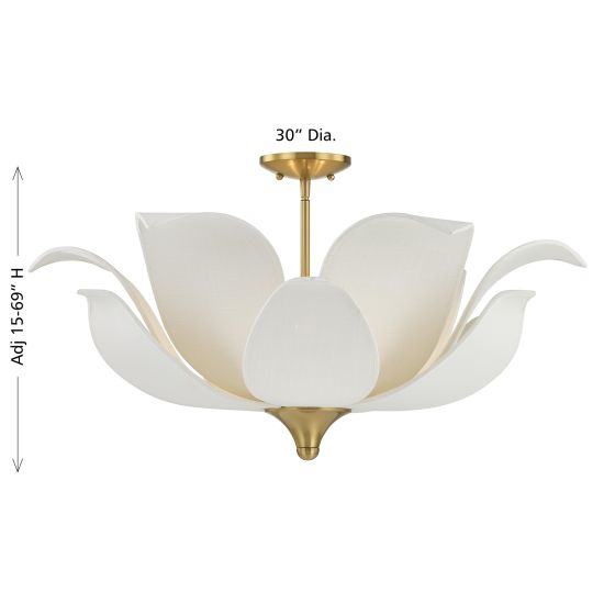 Semi-plafonnier ou suspension convertible 6 lumières | Elsie