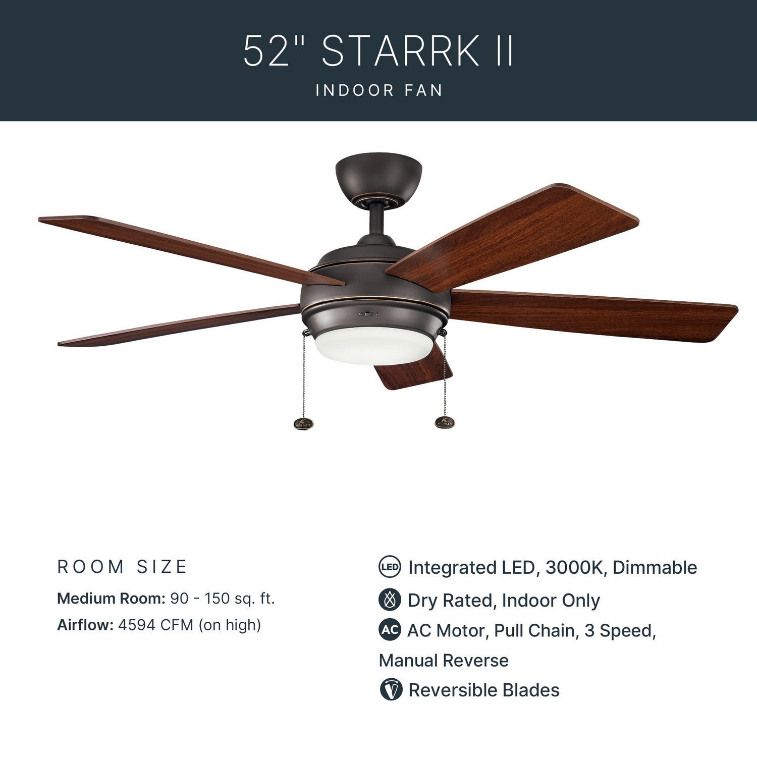 Ventilateur de plafond 52 po | Starkk