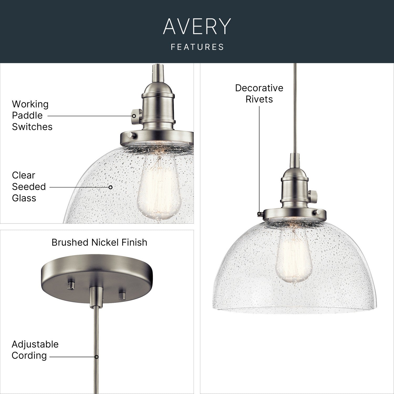 Mini-suspension 1 lumière | Avery