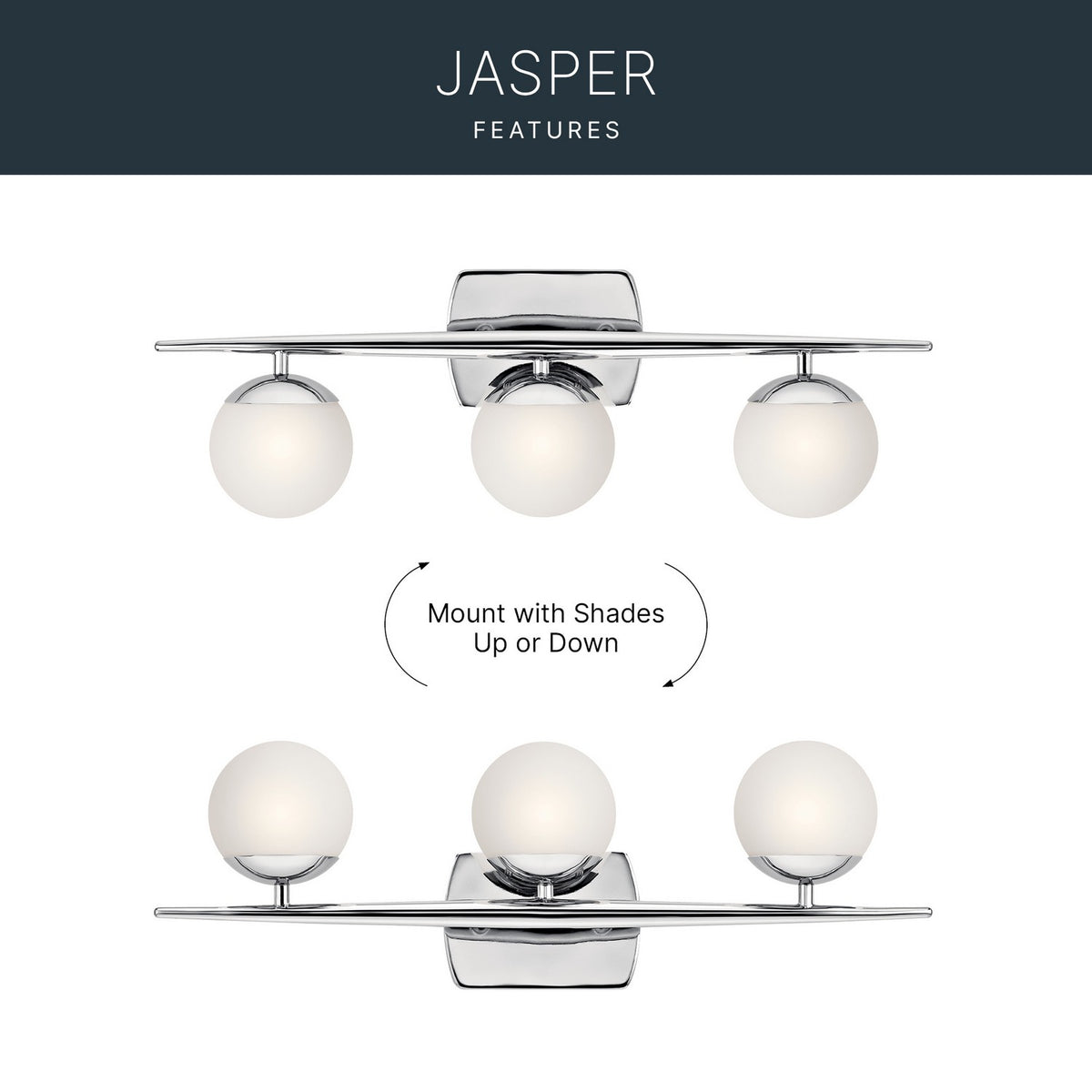 Applique de salle de bain 3 lumières | Jasper