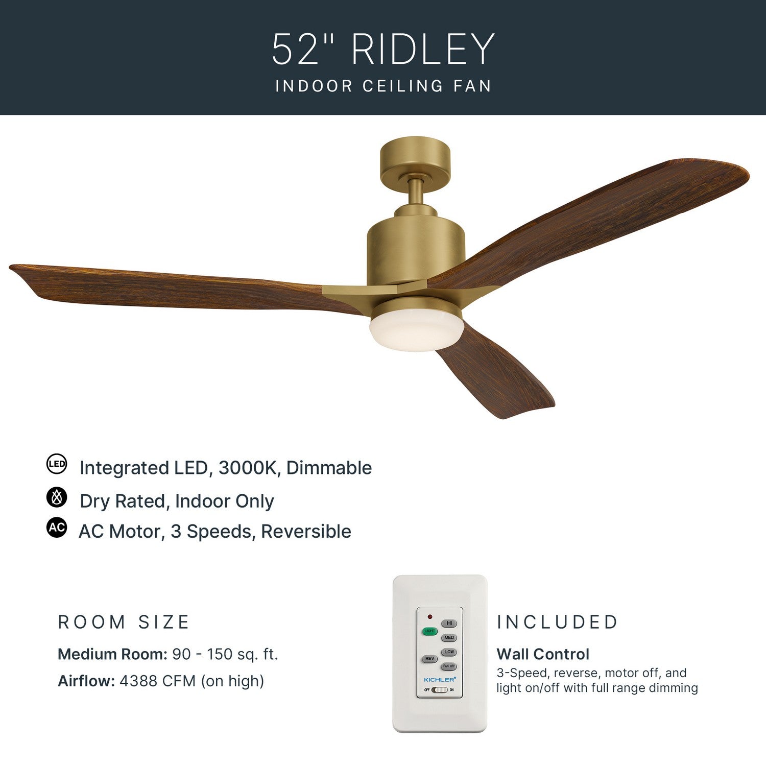 Ventilateur de plafond 52 po | Ridley II