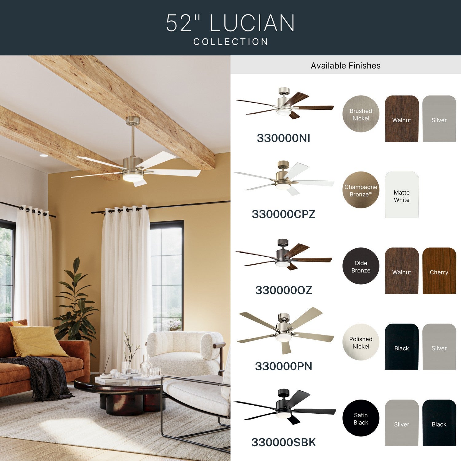 Ventilateur de plafond 52 po | Lucian Elite