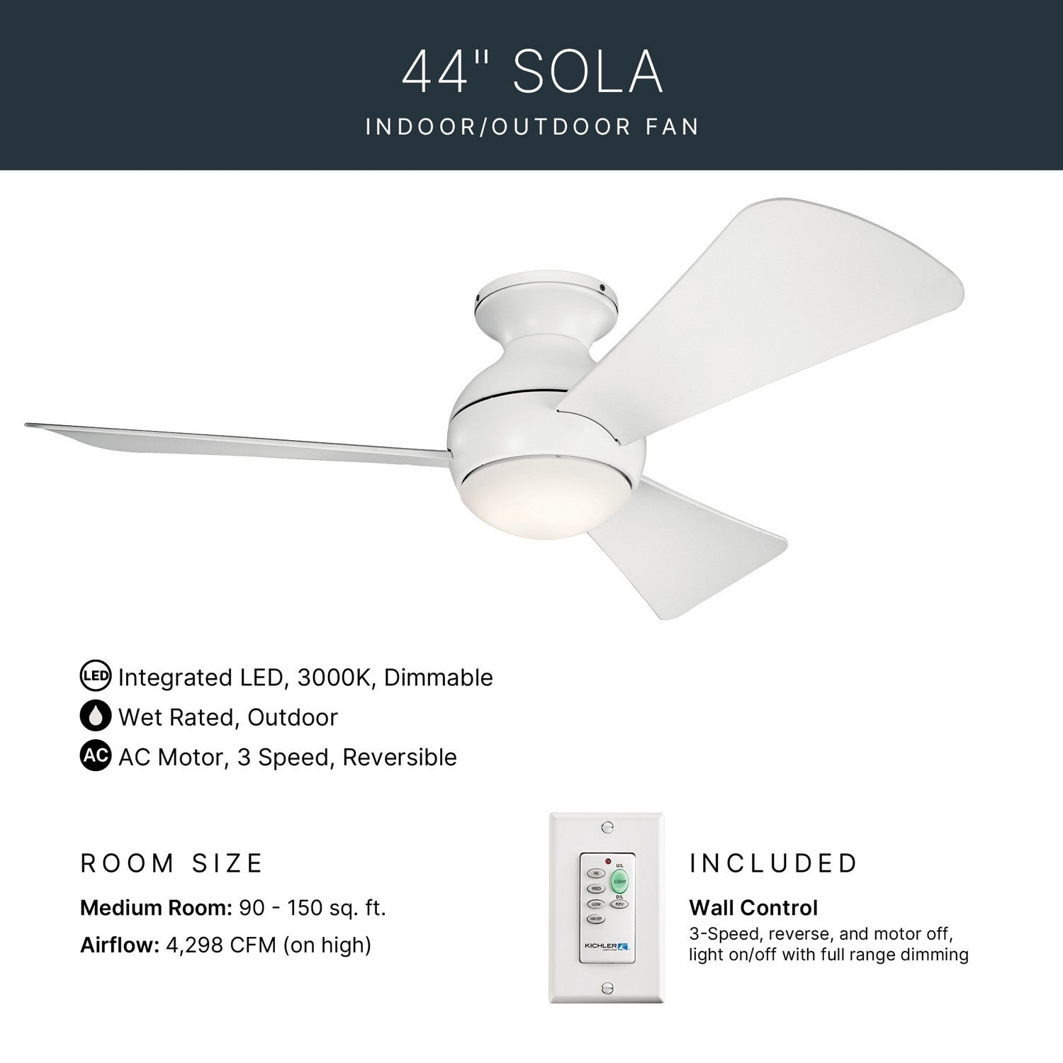 Ventilateur de plafond 44 po | Sola