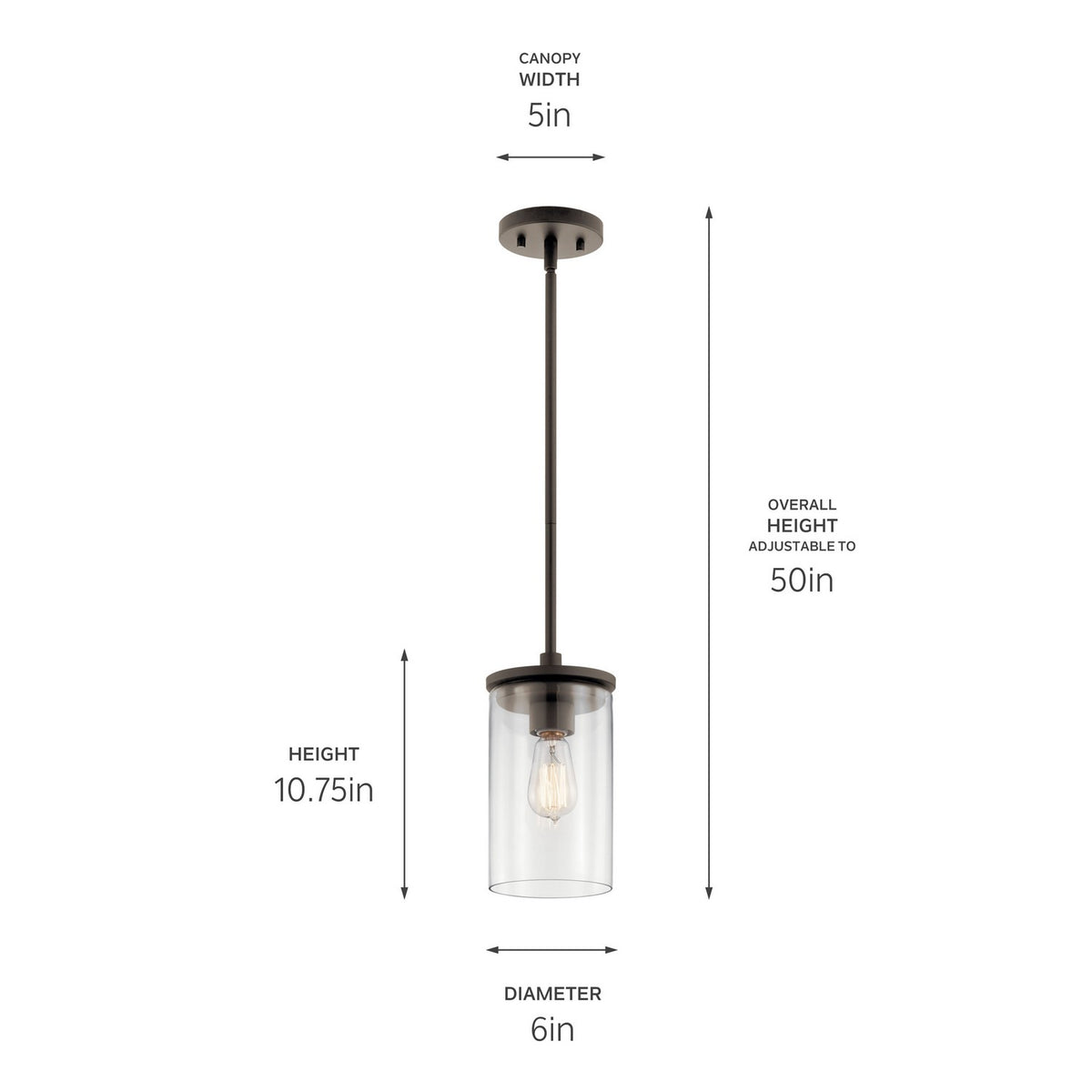 Mini-suspension 1 lumière | Crosby