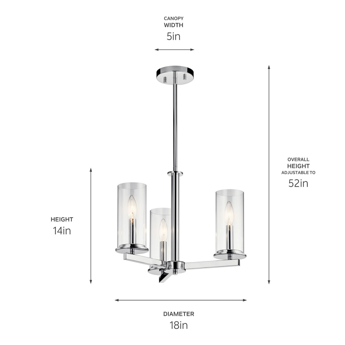 Lustre ou semi-plafonnier 3 lumières | Crosby