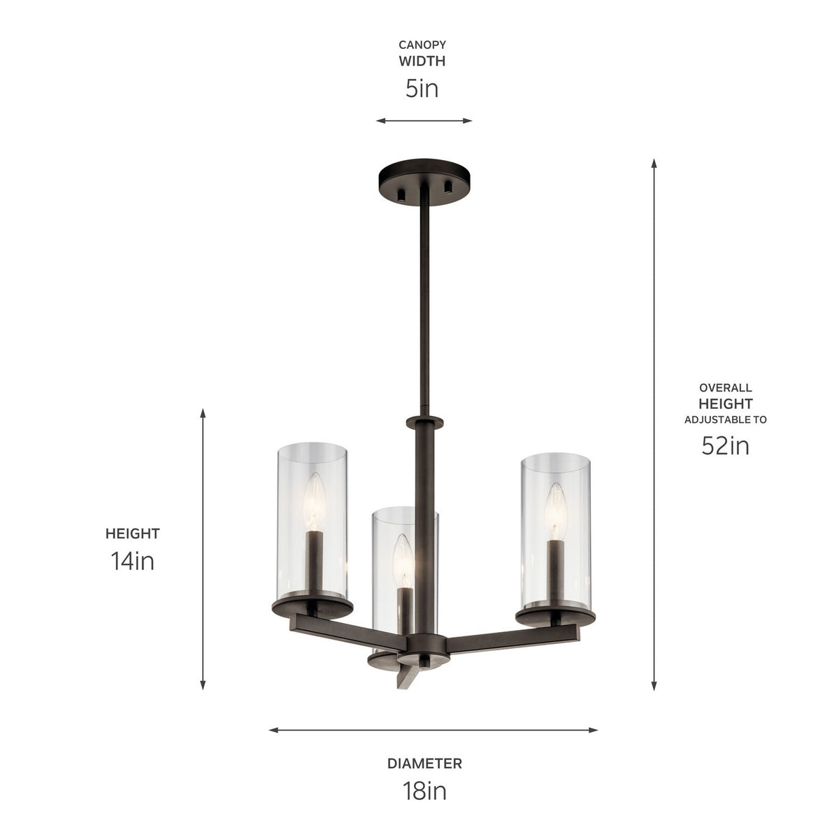 Lustre ou semi-plafonnier 3 lumières | Crosby