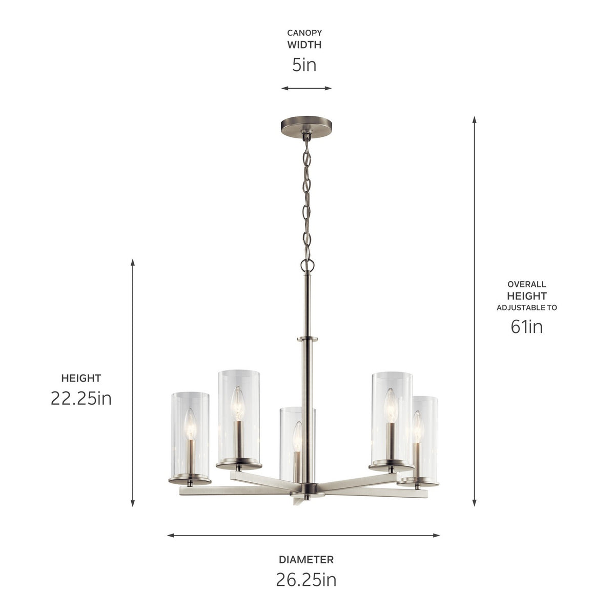 Lustre 5 lumières | Crosby