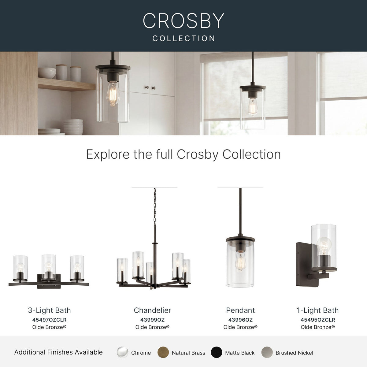 Lustre 5 lumières | Crosby