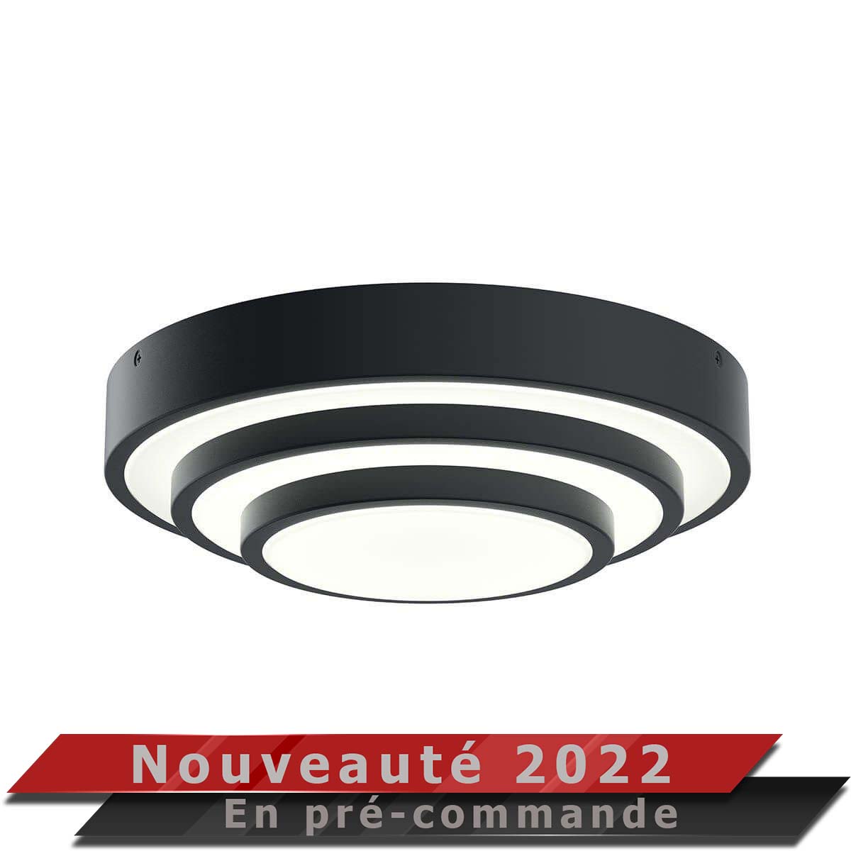 DOMBARD Semi plafonnier Noir DEL INTÉGRÉ - 84320MBK | ELAN