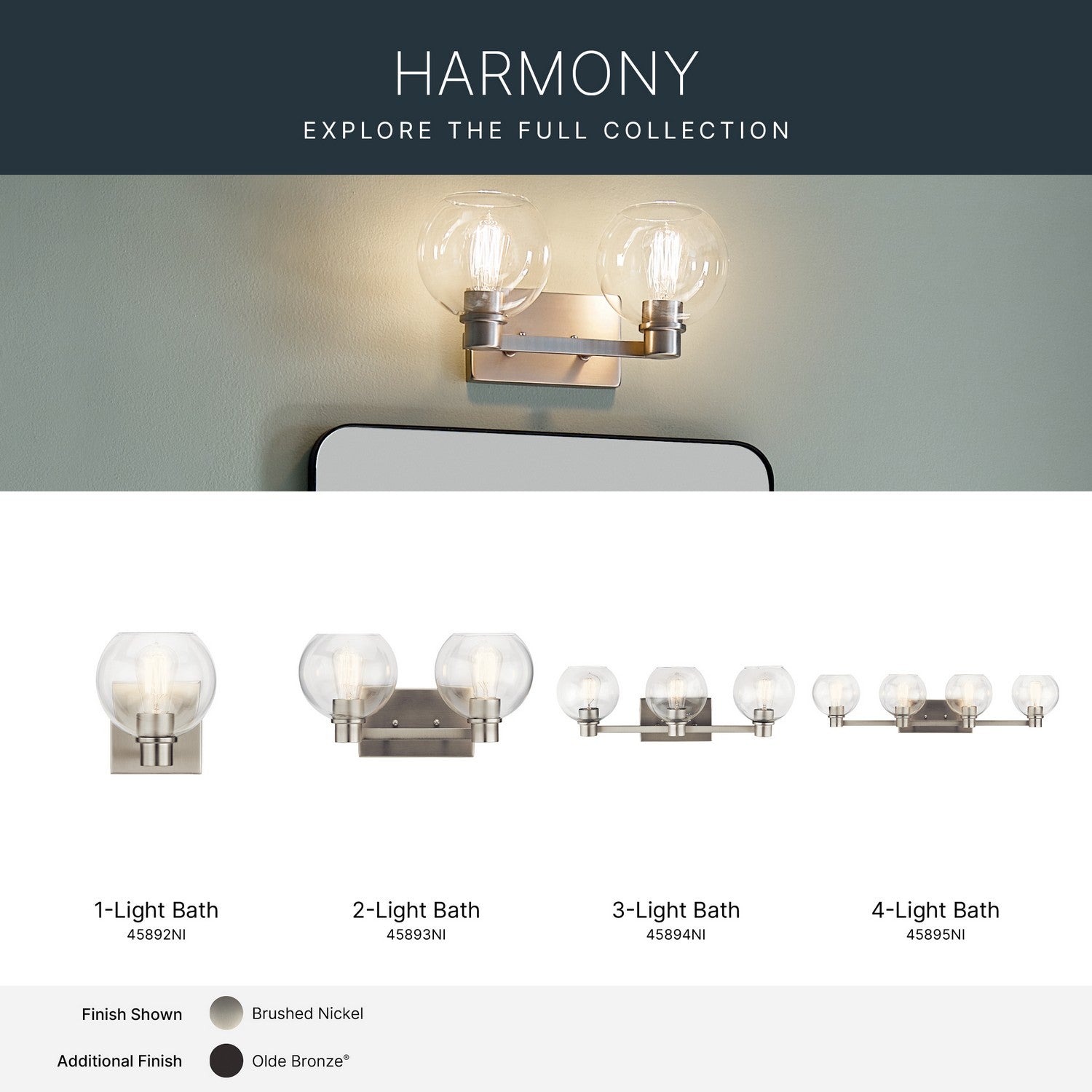 Applique de salle de bain 2 lumières | Harmony