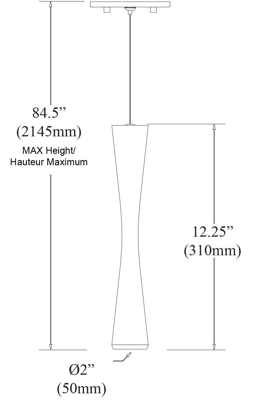 Luminaire suspendu | 8901LED-1P — 2 po