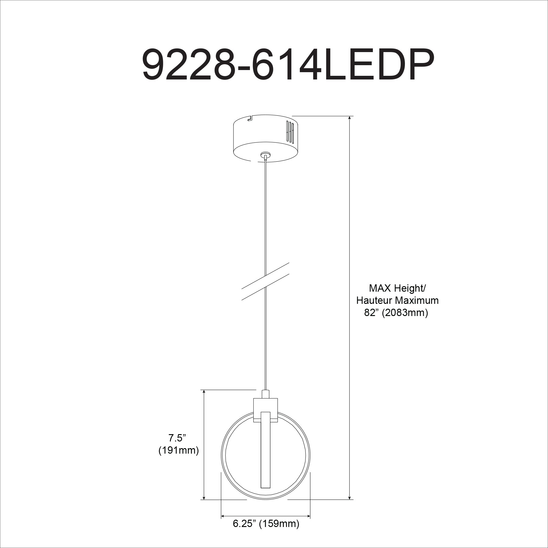 Luminaire suspendu | PARSON — 6 po