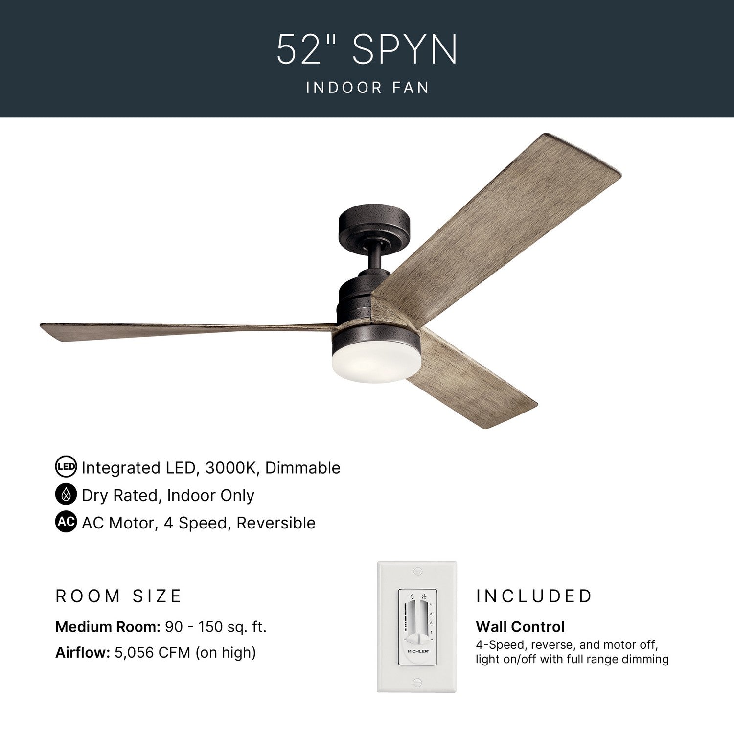 Ventilateur de plafond 52 po | Spyn